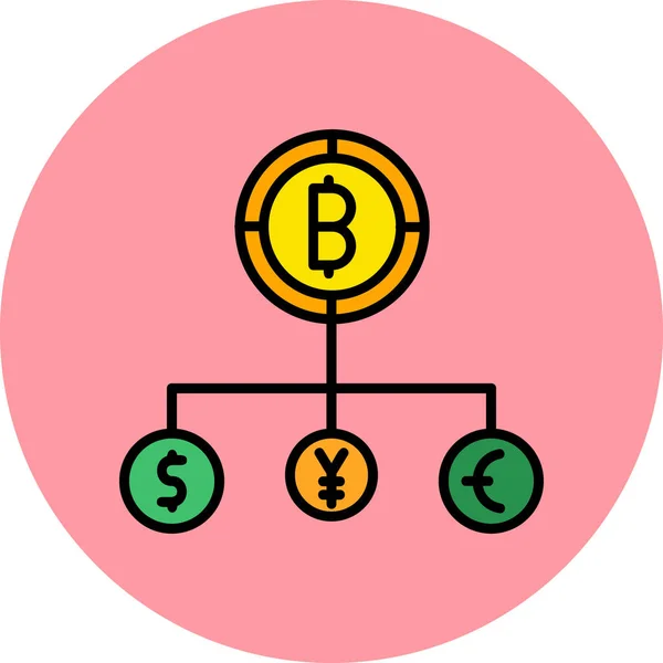 Bitcoin Structure Icône Vectorielle Plate — Image vectorielle