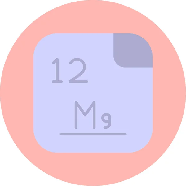 Magnesio Elemento Químico Con Símbolo Número Atómico Sólido Gris Brillante — Archivo Imágenes Vectoriales