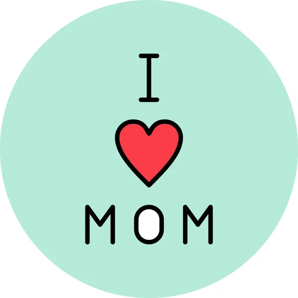 Αγαπώ Εικονίδιο Μαμά Σύγχρονη Εικονογράφηση Σχέδιο — Διανυσματικό Αρχείο