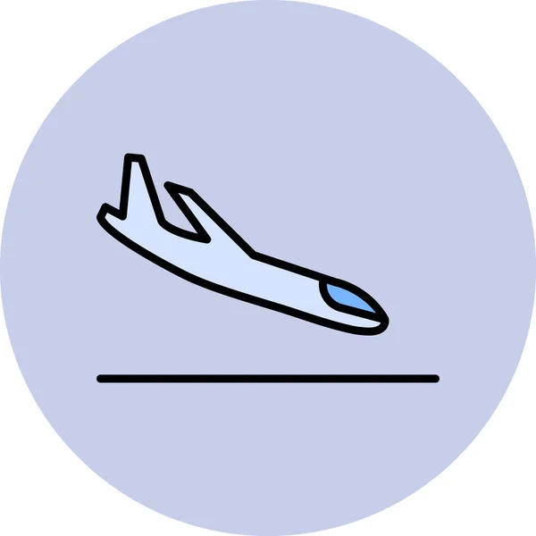 Flugzeuglandung Web Symbol Einfache Illustration — Stockvektor