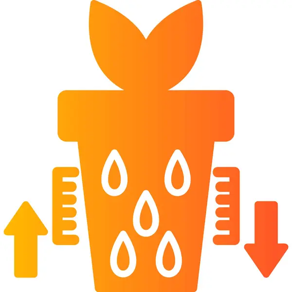 Рівень Води Рослині Вирощування Рослини Горщику Веб Іконка Проста Ілюстрація — стоковий вектор