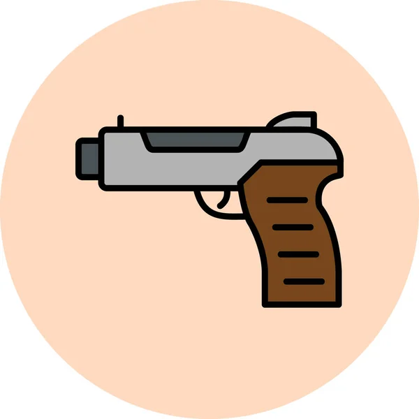 Pistola Ícone Arma Web Ícone Simples Ilustração —  Vetores de Stock