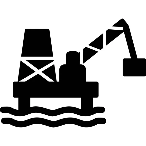 Oil Mining Simple Design — Stock Vector