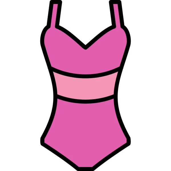 Mujer Traje Baño Icono Web Ilustración — Vector de stock