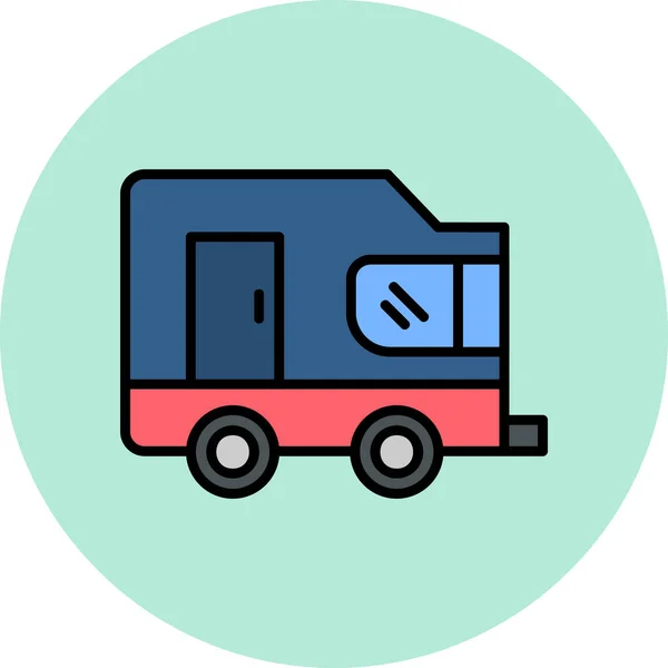 Caravane Bande Annonce Icône Web Illustration Simple — Image vectorielle