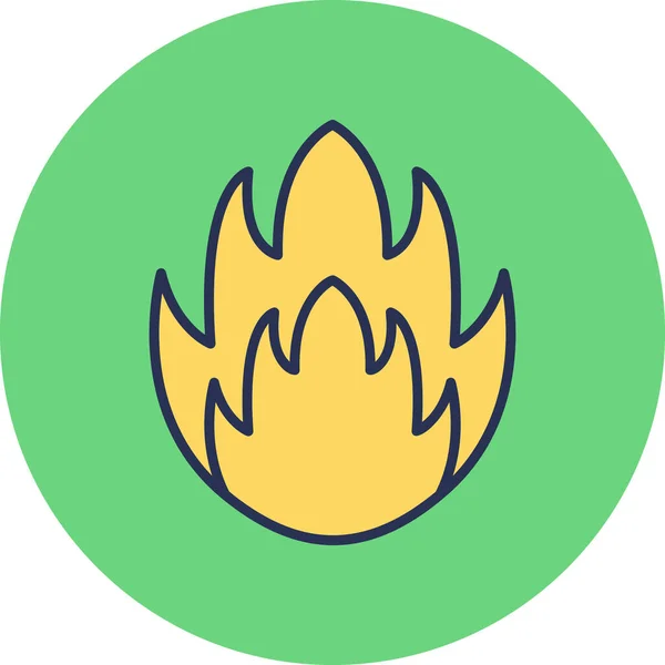 Prosty Płomień Logo Ikona Wektor Ognia Ilustracja — Wektor stockowy