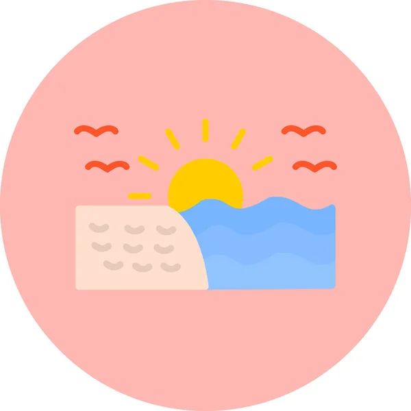 Sunrise Ikonen Vektorillustration — Stock vektor