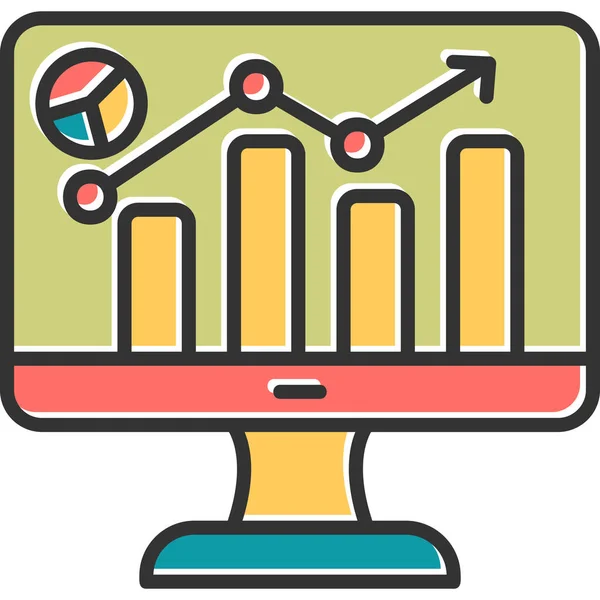 Analytics Grafů Webová Ikona Jednoduchá Ilustrace — Stockový vektor