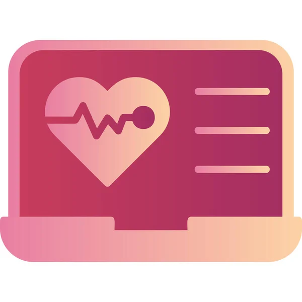 Icono Del Signo Del Latido Pantalla Del Monitor Cardiología Electrocardiograma — Vector de stock