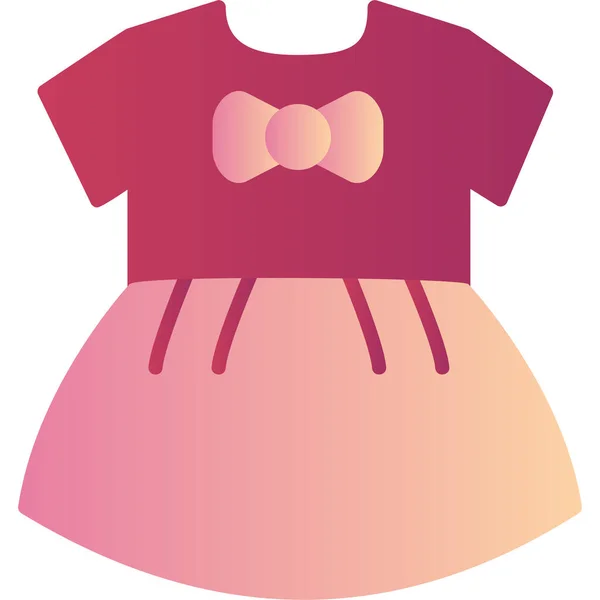 Baby Girls Dress Icon Vector Illustration — Stock Vector