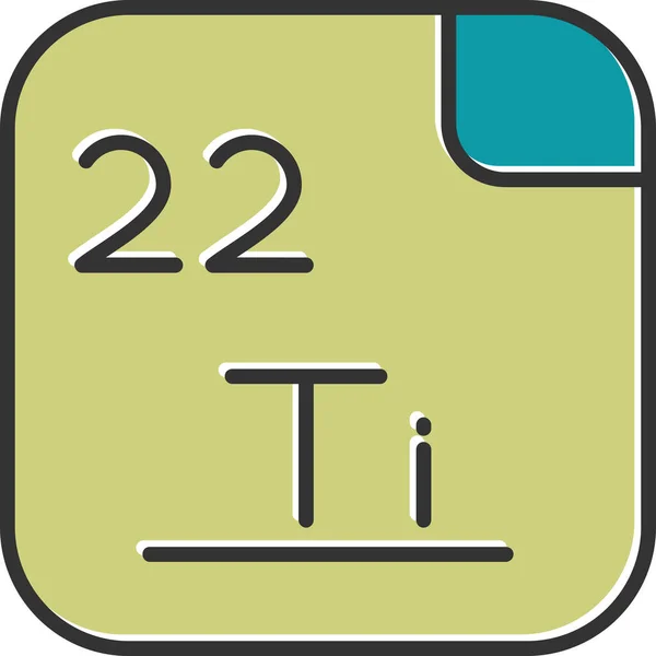 钛是一种化学元素 符号为Ti 原子序数为22 在自然界中发现的氧化物 它可以还原为具有银色 低密度和高强度的光泽过渡金属 矢量图标 — 图库矢量图片
