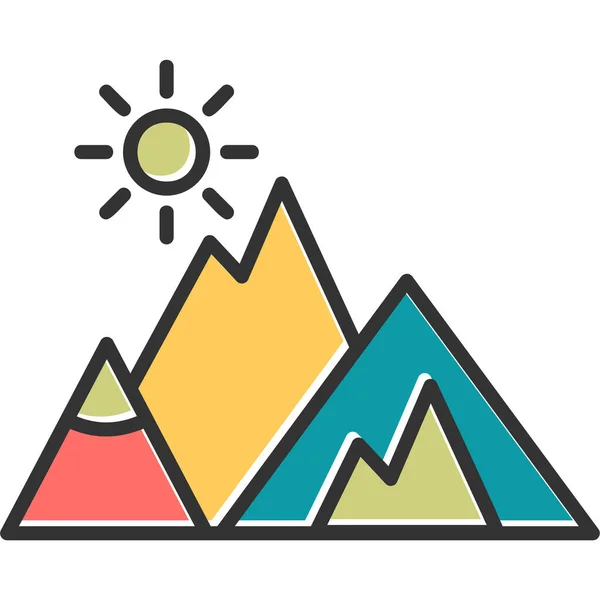 Icono Moderno Montaña Vector Ilustración — Vector de stock