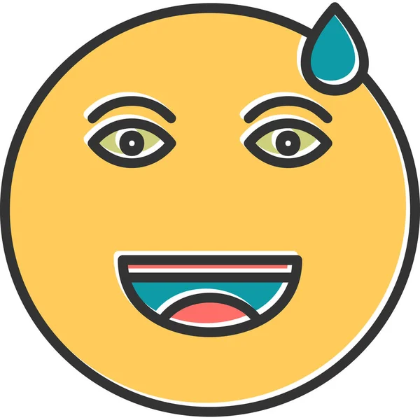 Γελώντας Φατσούλα Emoji Web Απλό Emoticon Θλάση — Διανυσματικό Αρχείο
