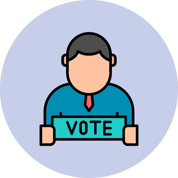 Ícone Web Voto Ilustração Simples — Vetor de Stock