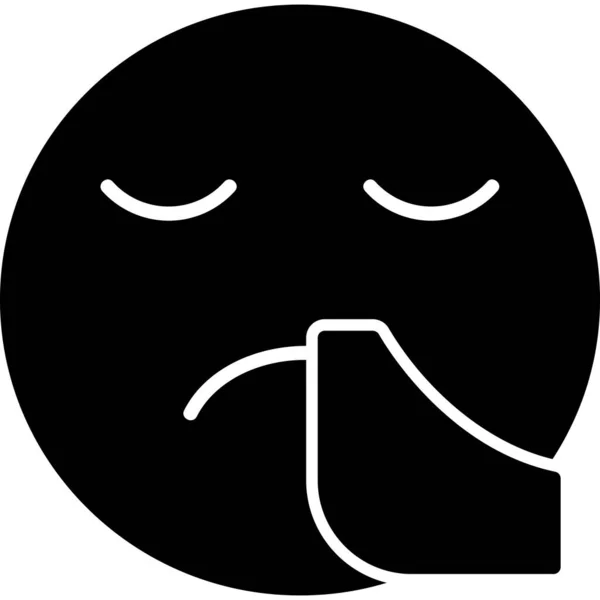 Sick Patient Sneezing Nose Avatar Illustration — Stock Vector