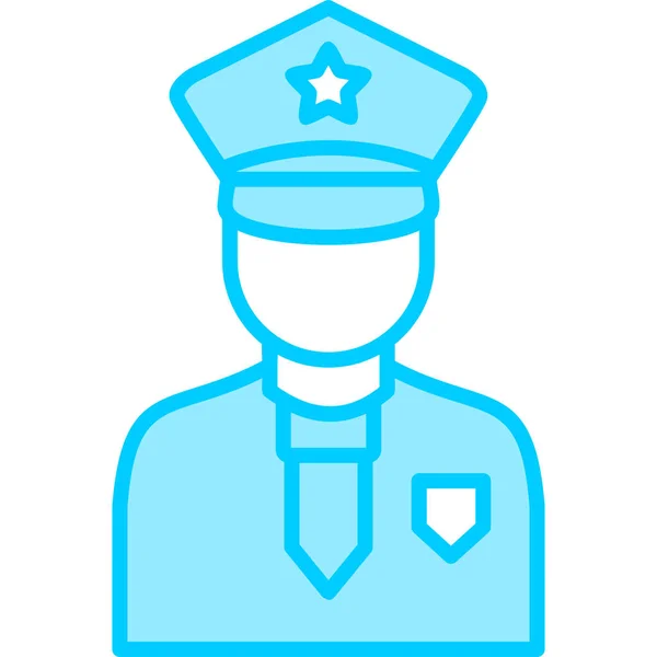 Officier Police Illustration Simple — Image vectorielle