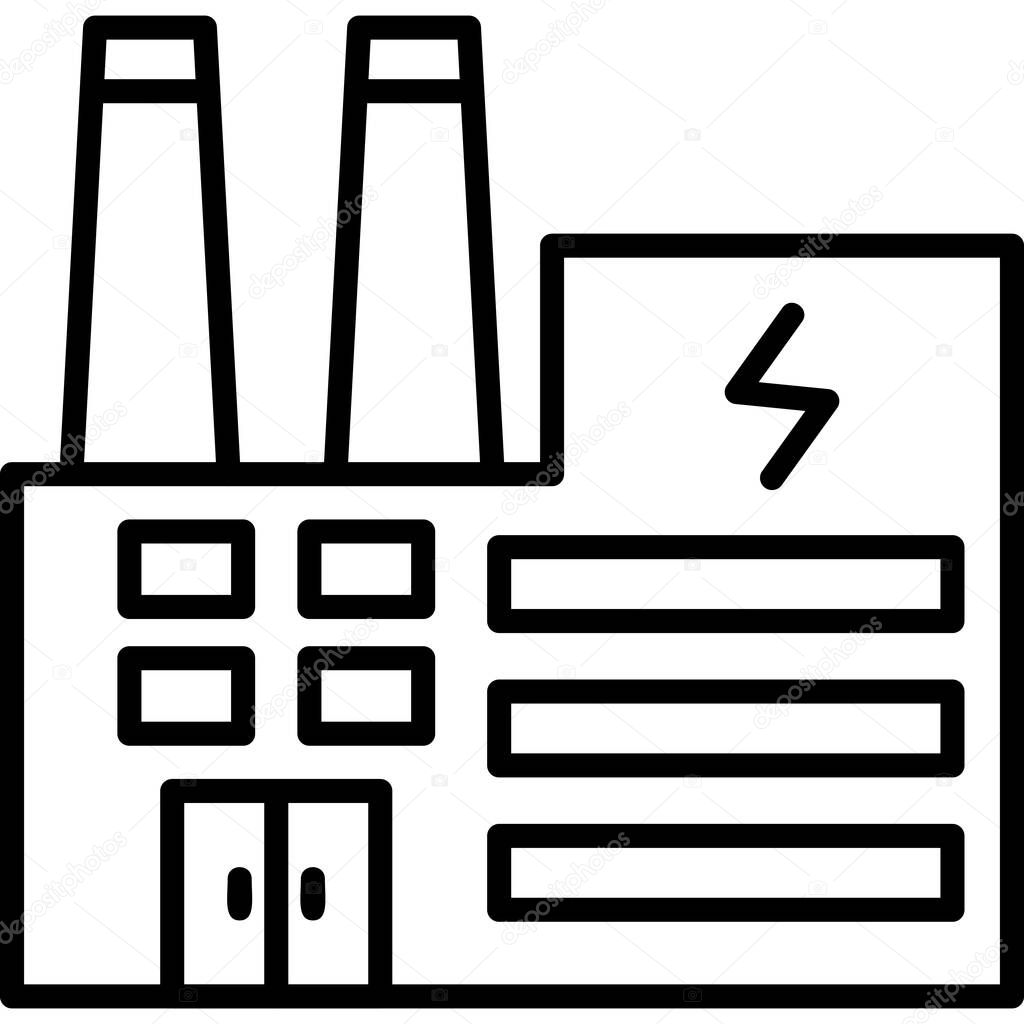 Electric factory modern icon, vector illustration