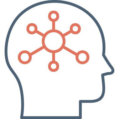 Psikoloji modern simge, vektör illüstrasyonu