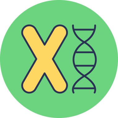 Kromozom basit simge, vektör illüstrasyonu