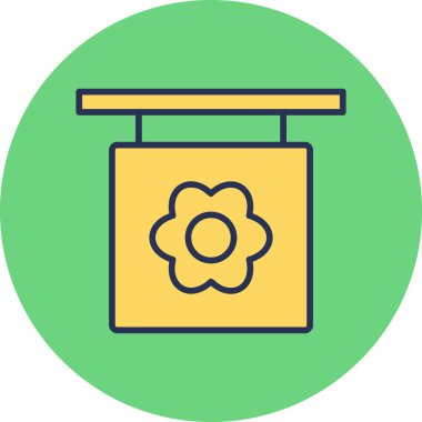 Çiçekçi modern simge, vektör illüstrasyonu