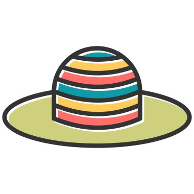 Güneş Şapkası. Web simgesi basit illüstrasyon