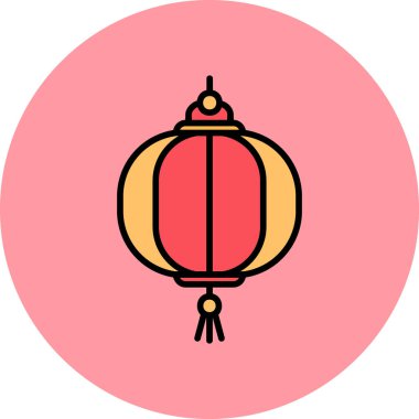 Kağıt fener modern simge, vektör illüstrasyonu