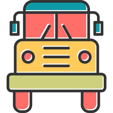 Okul servisi modern simge, vektör illüstrasyonu