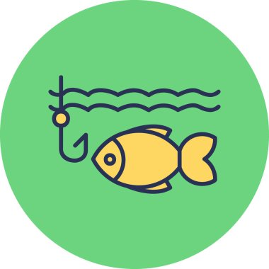 Balık. Web simgesi basit illüstrasyon