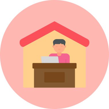 Ev Web simgesinden Çalışma Basit illüstrasyon