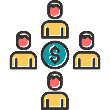 Kitle fonlaması web simgesi basit illüstrasyon