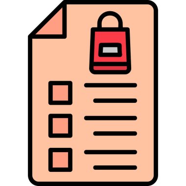 Alışveriş Listesi web simgesi basit illüstrasyon