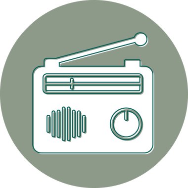 radyo, web basit simge illüstrasyonu