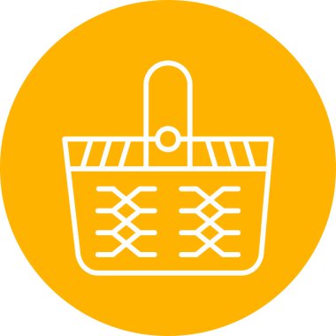 Piknik sepeti simgesi, vektör illüstrasyonu