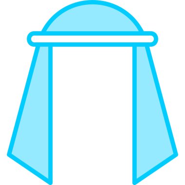 Müslüman eşarp modern simgesi, vektör illüstrasyonu