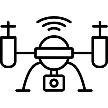 Drone simgesi, vektör illüstrasyonu basit tasarım