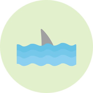 Köpekbalığı modern simgesi, vektör illüstrasyonu 