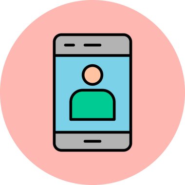 simple icon, Mobile user Profile logo on screen 