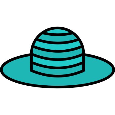 Güneş Şapkası. Web simgesi basit illüstrasyon