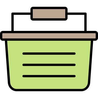 Alışveriş sepeti simgesi, vektör illüstrasyonu basit tasarım