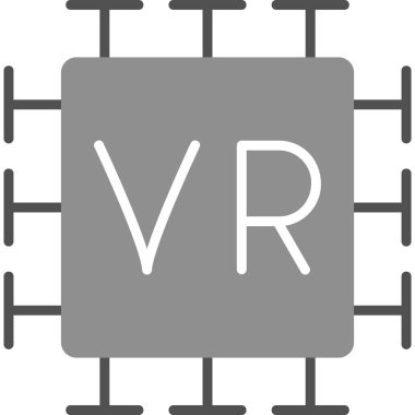 Vr modern simge, vektör illüstrasyonu 