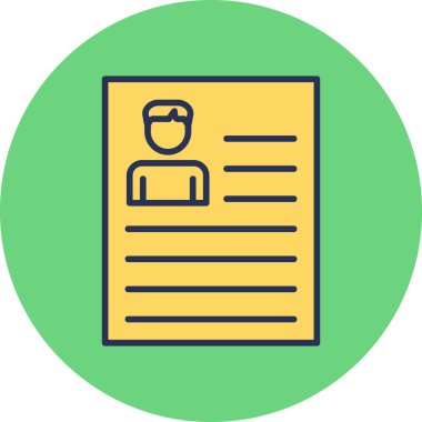 Bir özgeçmiş simgesinin vektör illüstrasyonu