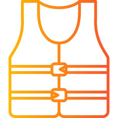 Renkli düz güvenlik yelek vektör simgesi