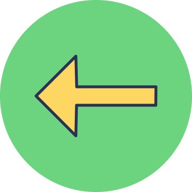 Sol ok. Vektör illüstrasyonu