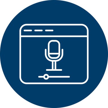 mikrofon, Çevrimiçi Kayıt Ağı simgesi Basit illüstrasyon