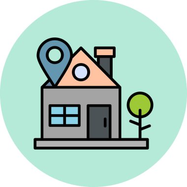 Home Location pin. web icon simple illustration