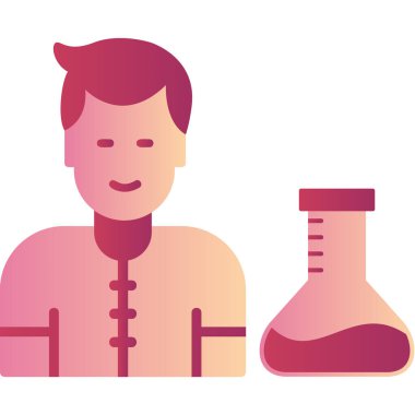 Bilim adamı basit simgesi, vektör illüstrasyonu