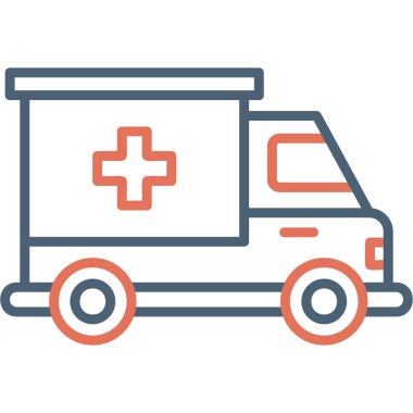Ambulans. Web simgesi basit illüstrasyon 