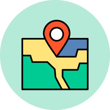 map route and Location pin. web icon simple illustration