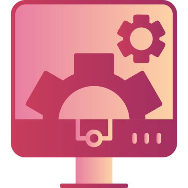 Bilgisayar Ayarları. Web simgesi basit illüstrasyon