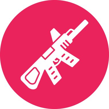 Makineli tüfek simgesi, web basit simgesi illüstrasyonu